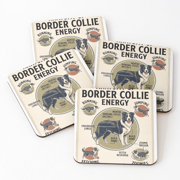 Item preview, Anatomy of Border Collie Energy Vintage Retro Dog Lover Design designed and sold by urbinet.