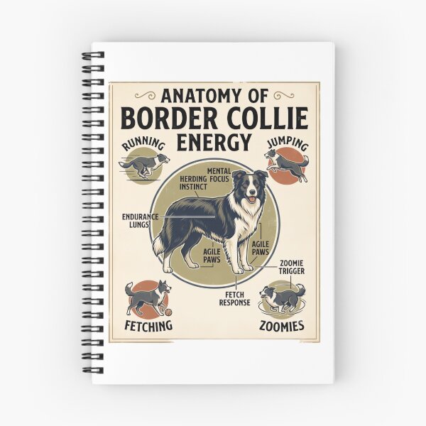 Item preview, Anatomy of Border Collie Energy Vintage Retro Dog Lover Design designed and sold by urbinet.