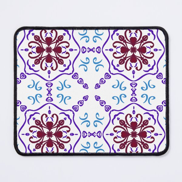 Item preview, Traditional Mediterranean ceramic tile design with elegant purple and blue floral mandala elements on white background. designed and sold by AjjimaJKM.