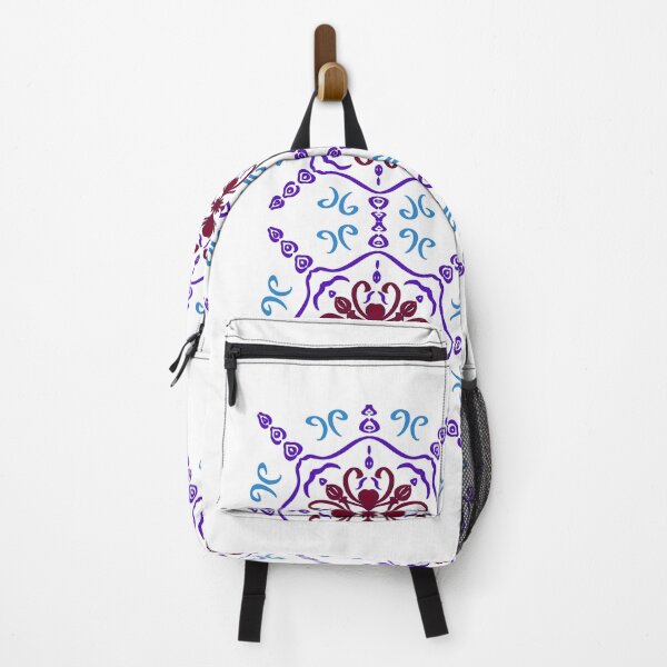 Item preview, Traditional Mediterranean ceramic tile design with elegant purple and blue floral mandala elements on white background. designed and sold by AjjimaJKM.