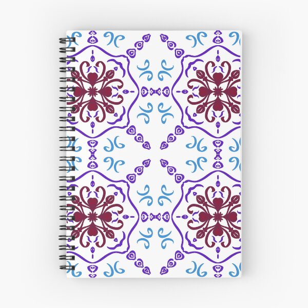 Item preview,  Traditional Mediterranean ceramic tile design with elegant purple and blue floral mandala elements on white background. designed and sold by AjjimaJKM.
