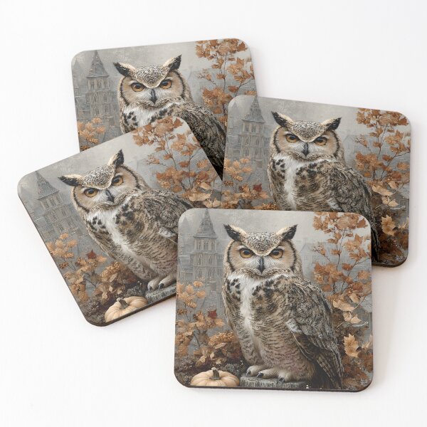 Item preview, Majestic Owl Surrounded by Autumn Elements designed and sold by Artessie.