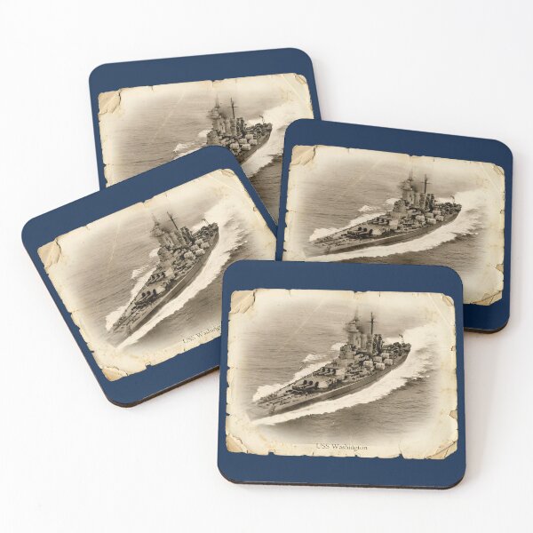Item preview, Vintage Portrait of USS Washington (BB-56) Underway – WWII Naval Power designed and sold by The store under the battleship :).