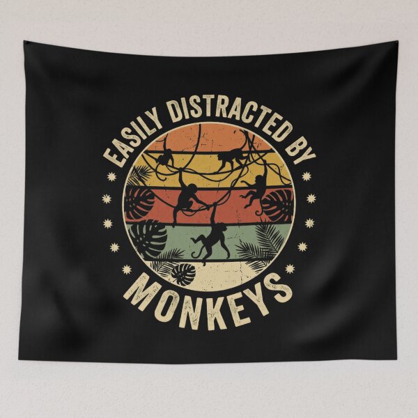 Item preview, Easily Distracted By Monkeys Primate Animal Lover Fan Zoo Wildlife designed and sold by RetroMini2026.