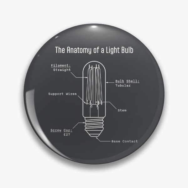 Item preview, Monochrome Tubular Light Bulb Anatomy Art designed and sold by drTerrens.