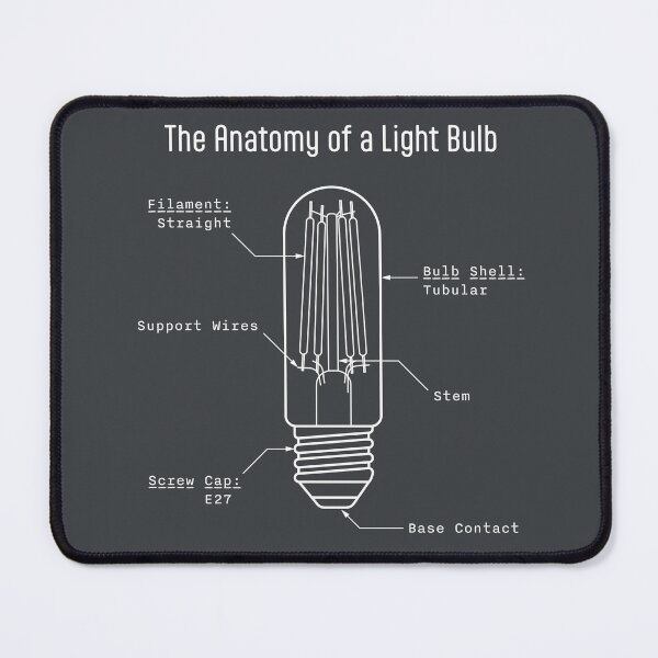 Item preview, Monochrome Tubular Light Bulb Anatomy Art designed and sold by drTerrens.