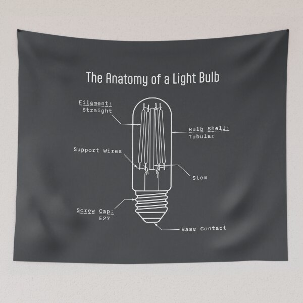 Item preview, Monochrome Tubular Light Bulb Anatomy Art designed and sold by drTerrens.