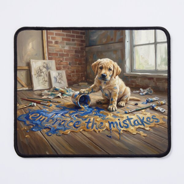 Item preview, Embrace The Mistakes Spilled Blue Paint Labrador Art designed and sold by Englandbear.