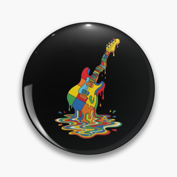 Item preview, Melting Rainbow Electric Guitar Psychedelic Retro Pop Art Design designed and sold by BrownHorse90s.