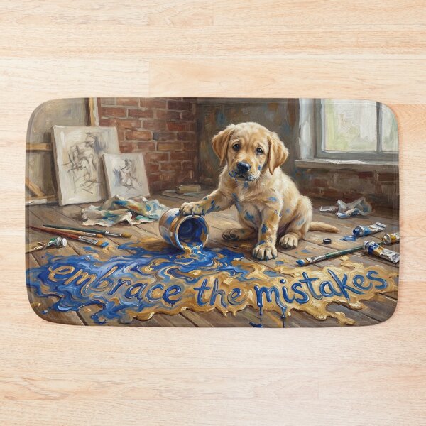 Item preview, Embrace The Mistakes Spilled Blue Paint Labrador Art designed and sold by Englandbear.