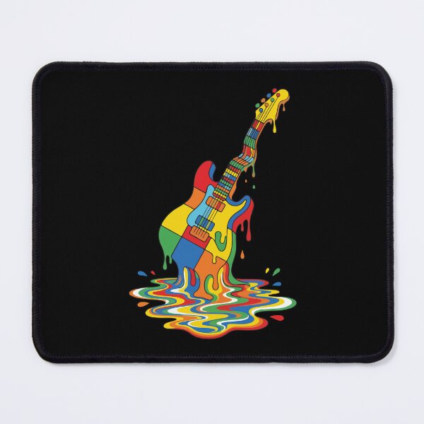 Item preview, Melting Rainbow Electric Guitar Psychedelic Retro Pop Art Design designed and sold by BrownHorse90s.