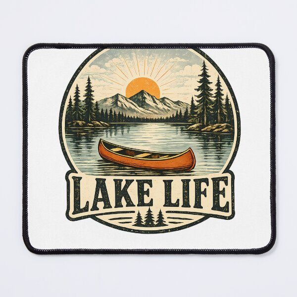 Item preview, Lake Life – Vintage Canoe Mountain Lake Camping Outdoor Adventure designed and sold by ONEZEROART.