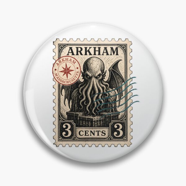 Item preview, Arkham Massachusetts Vintage Cthulhu Postage Stamp Cosmic Horror designed and sold by Fenay Designs.