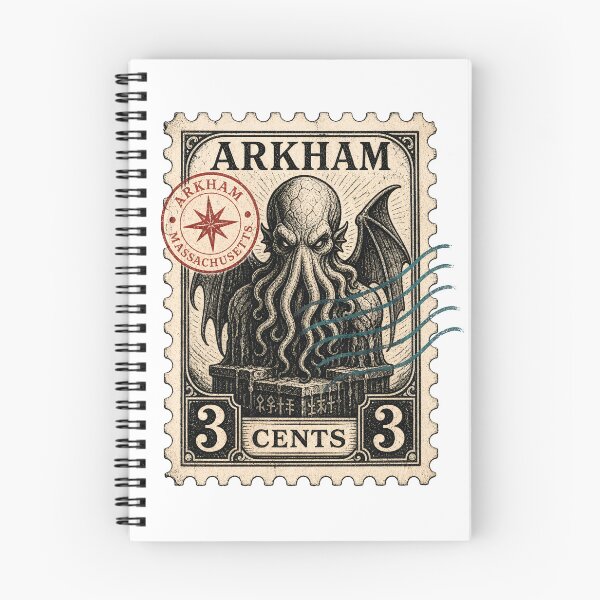 Item preview, Arkham Massachusetts Vintage Cthulhu Postage Stamp Cosmic Horror designed and sold by Fenay Designs.