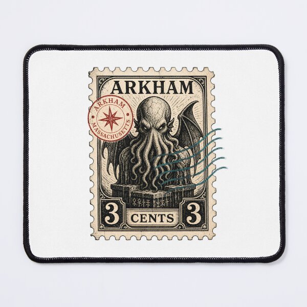 Item preview, Arkham Massachusetts Vintage Cthulhu Postage Stamp Cosmic Horror designed and sold by Fenay Designs.