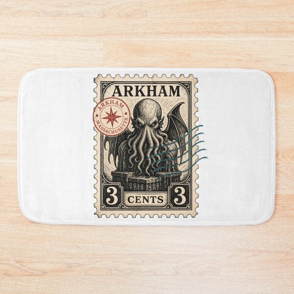 Item preview, Arkham Massachusetts Vintage Cthulhu Postage Stamp Cosmic Horror designed and sold by Fenay Designs.
