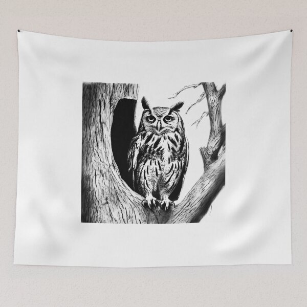 Item preview, Curious owl designed and sold by Island Art Studios.