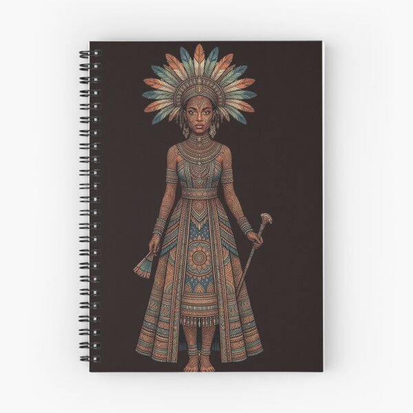 Item preview, Royal African Tribal Queen - Red and Purple Fantasy Mandala Art designed and sold by DoodleIntricate.