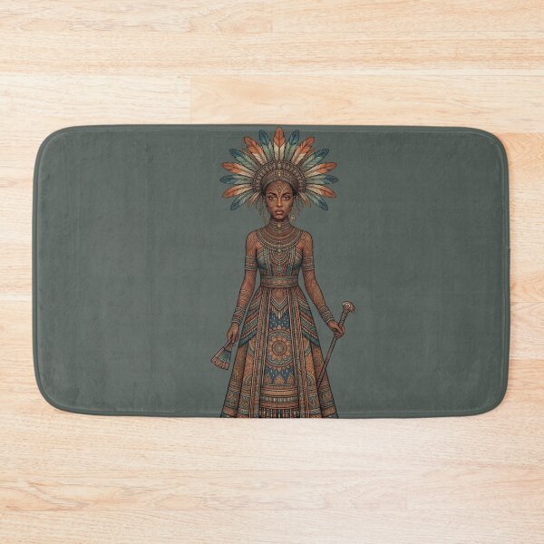 Item preview, Royal African Tribal Queen - Red and Purple Fantasy Mandala Art designed and sold by DoodleIntricate.