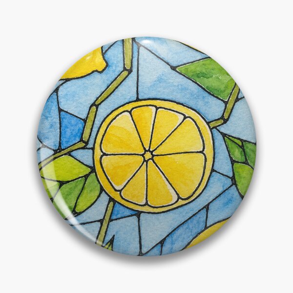 Item preview, Hand Drawn Lemon Stained Glass Window designed and sold by bellstateofmind.