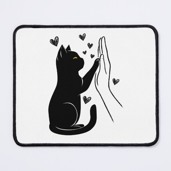 Item preview, Black Cat High Five - Cute Feline & Human Friendship designed and sold by PurrfectHome.