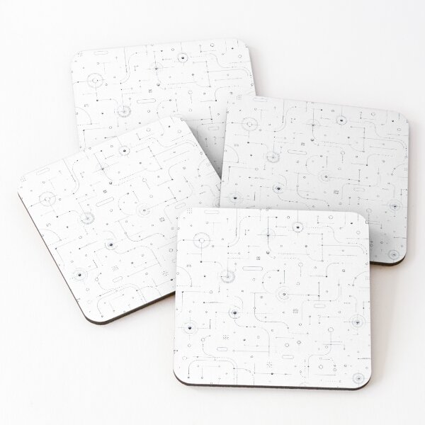 Item preview, Apple Aesthetic Minimalist Circuit Print – White and Electric Blue designed and sold by OpenDreamArts.