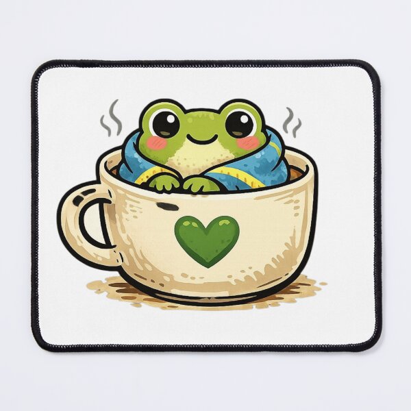 Item preview, Emotional Support Frog – Cozy Frog in Coffee Mug | Cute Comfort Sticker designed and sold by Timeless Junction.
