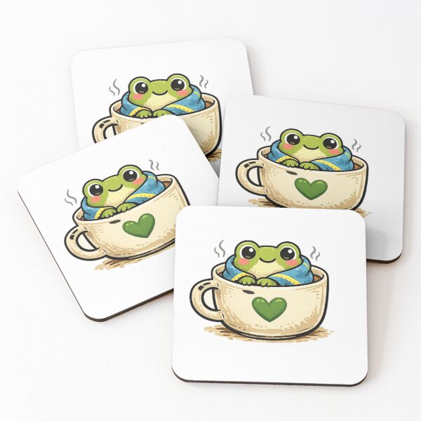 Item preview, Emotional Support Frog – Cozy Frog in Coffee Mug | Cute Comfort Sticker designed and sold by Timeless Junction.