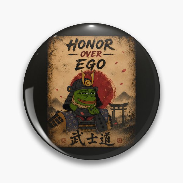 Item preview, Honor Over Ego | Bushido Samurai Frog | Vintage Japanese Poster designed and sold by VinBasis.