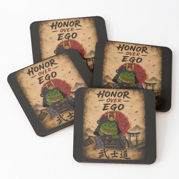 Item preview, Honor Over Ego | Bushido Samurai Frog | Vintage Japanese Poster designed and sold by VinBasis.