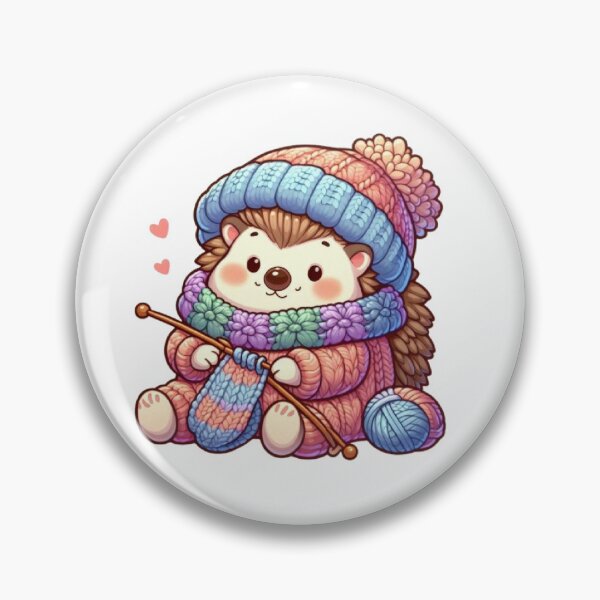 Item preview, Cozy Hedgehog Knitting a Scarf | Cute Kawaii designed and sold by vigzhifushions.