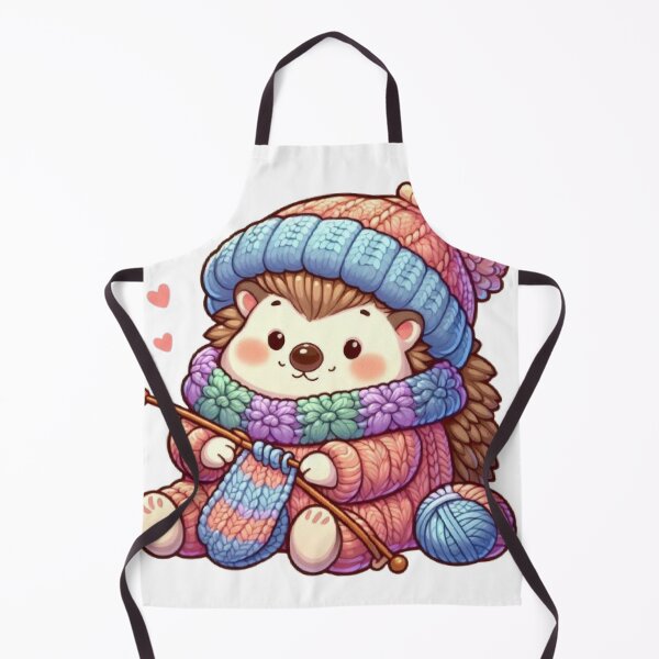 Item preview, Cozy Hedgehog Knitting a Scarf | Cute Kawaii designed and sold by vigzhifushions.