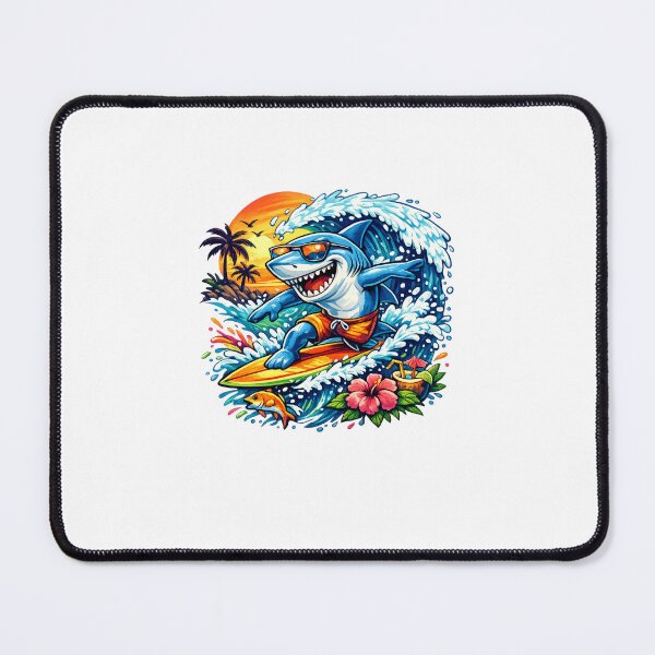 Item preview, Cool Surfing Shark Tropical Sunset designed and sold by AchraffPrint.