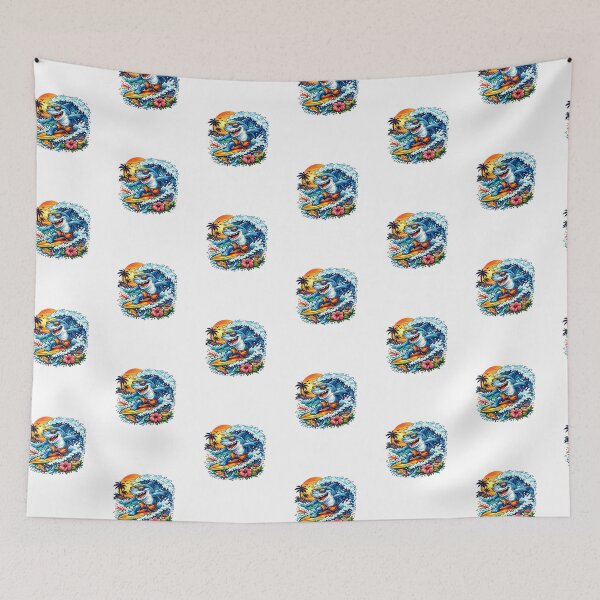 Item preview, Cool Surfing Shark Tropical Sunset designed and sold by AchraffPrint.