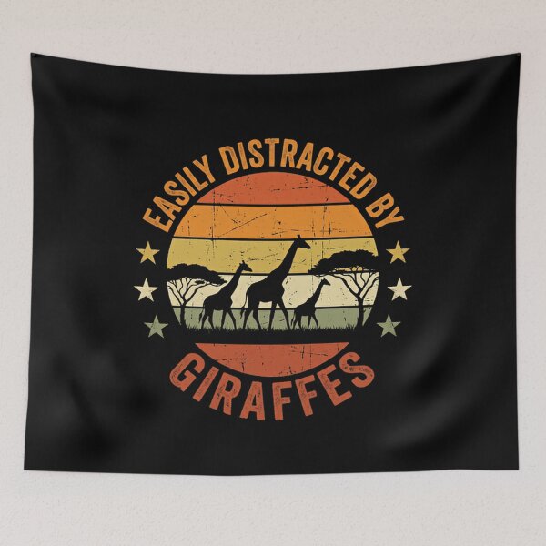 Item preview, Easily Distracted By Giraffes Animal Lover Wildlife Safari designed and sold by RetroMini2026.