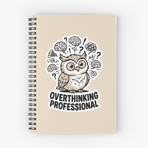 Item preview, Overthinking Professional Cute Owl Sticker | Funny Overthinker Cartoon Anxiety Humor Design designed and sold by CreativeNest Prints.