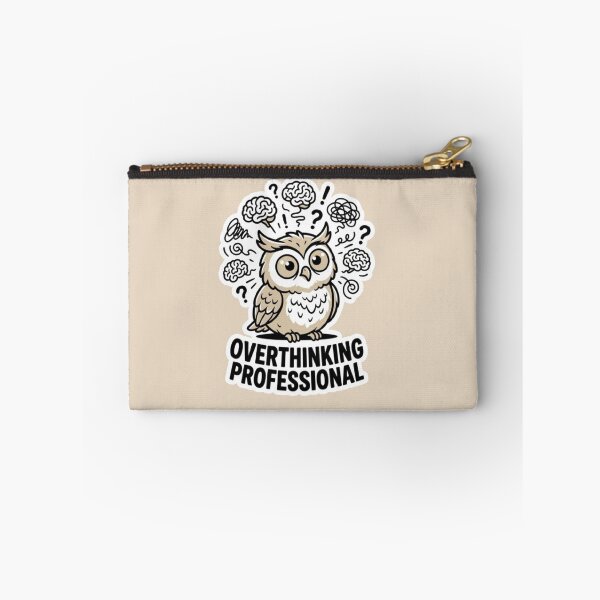 Item preview, Overthinking Professional Cute Owl Sticker | Funny Overthinker Cartoon Anxiety Humor Design designed and sold by CreativeNest Prints.