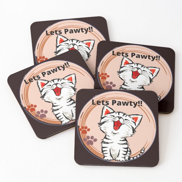Item preview, Let's Pawty Funny Cat Pun Party Kitten Cute Cat Lover Gift designed and sold by SHREE ART STUDIO.