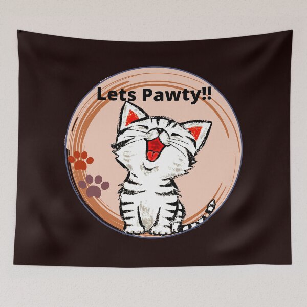 Item preview, Let's Pawty Funny Cat Pun Party Kitten Cute Cat Lover Gift designed and sold by SHREE ART STUDIO.