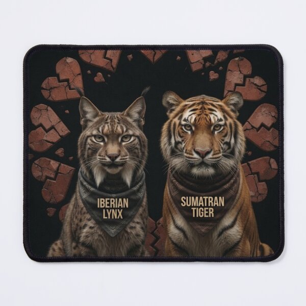 Item preview, Save Us Iberian Lynx and Sumatran Tiger designed and sold by Pioneer Spirit Market.