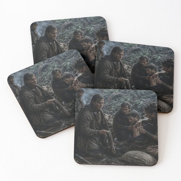 Item preview, Wounded Warrior Healer Wall Art | Dark Ancient Britain Woodland Survival Print designed and sold by Element Horizon Studio.