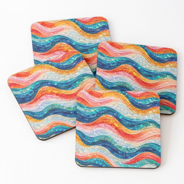 Item preview, Colorful Mosaic Wave Pattern Coastal Boho Design designed and sold by DjFreeq.