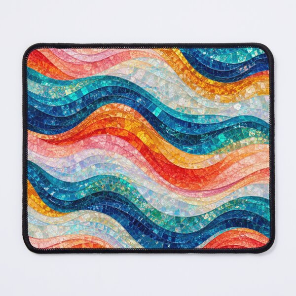 Item preview, Colorful Mosaic Wave Pattern Coastal Boho Design designed and sold by DjFreeq.