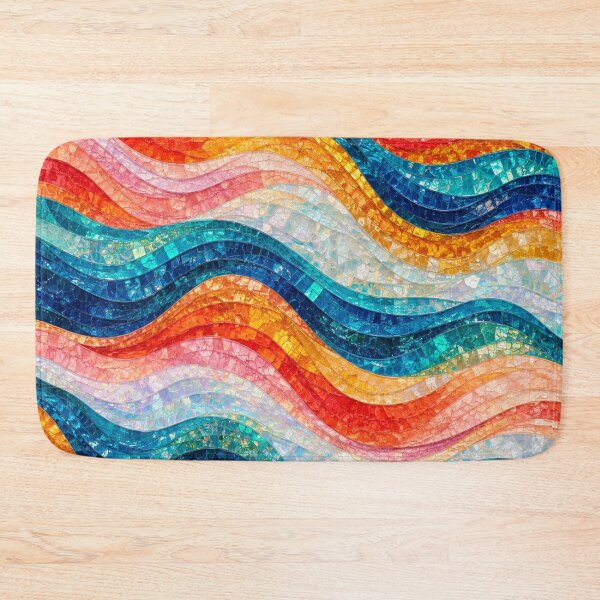 Item preview, Colorful Mosaic Wave Pattern Coastal Boho Design designed and sold by DjFreeq.