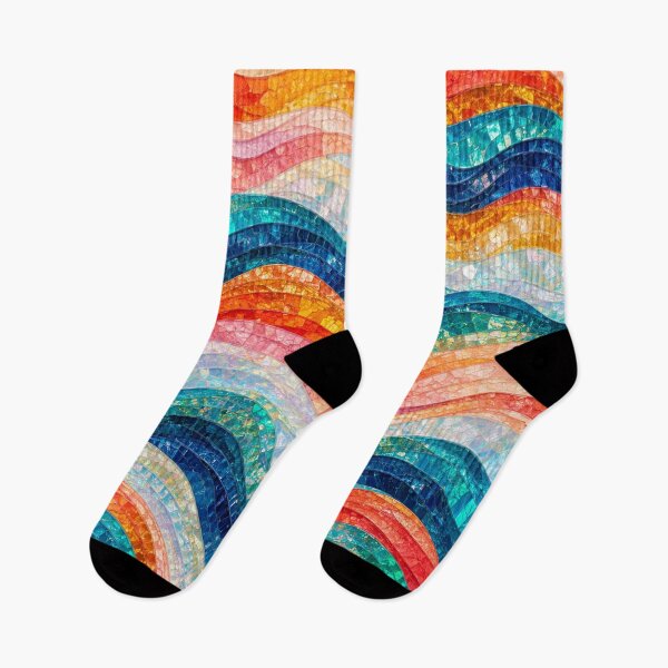 Item preview, Colorful Mosaic Wave Pattern Coastal Boho Design designed and sold by DjFreeq.