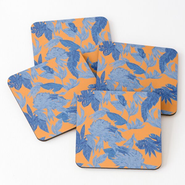 Item preview, Deep yellow and blue floral summer pattern designed and sold by Ruta.
