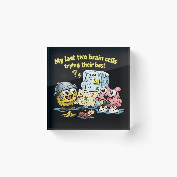 Item preview, My Last Two Brain Cells – Trying Their Best | Funny Cartoon Chaos Sticker designed and sold by Timeless Junction.