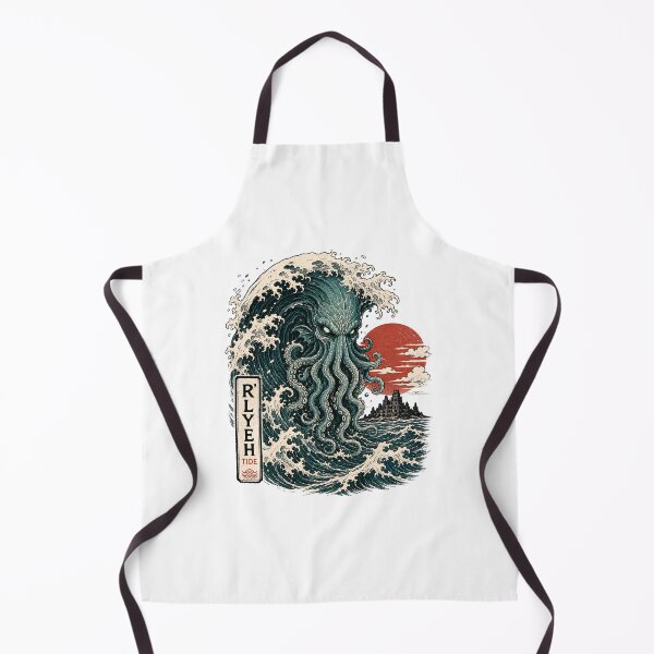 Item preview, Rlyeh Tide Cthulhu Japanese Woodblock Great Wave Mashup designed and sold by Fenay Designs.