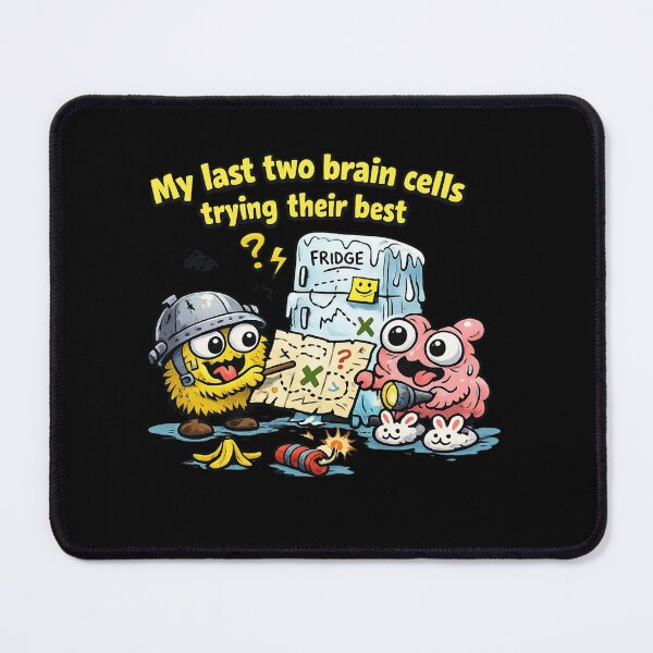 Item preview, My Last Two Brain Cells – Trying Their Best | Funny Cartoon Chaos Sticker designed and sold by Timeless Junction.