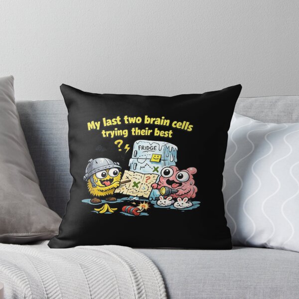 Item preview, My Last Two Brain Cells – Trying Their Best | Funny Cartoon Chaos Sticker designed and sold by Timeless Junction.